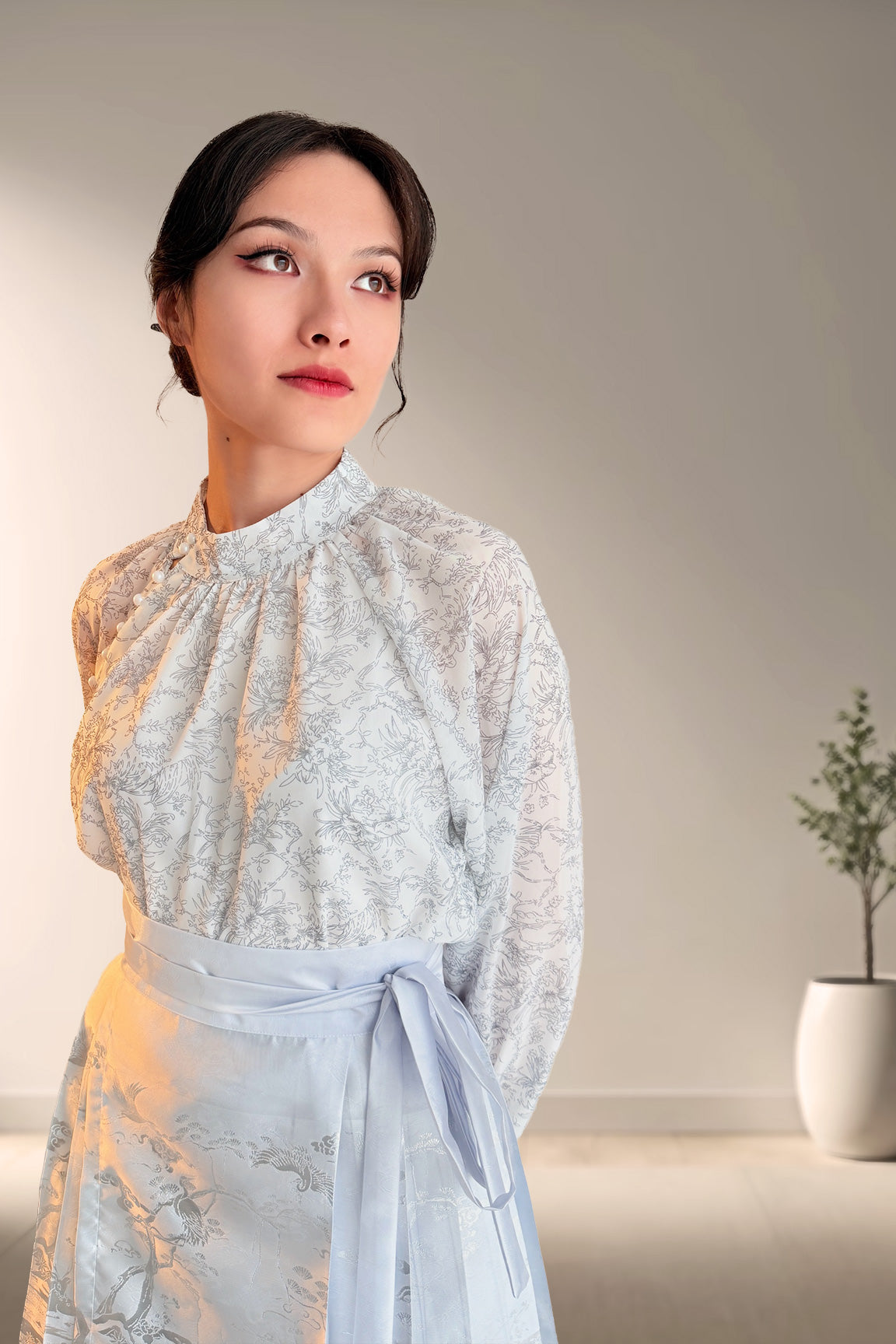 Hanfu moderne - Blouse chinoise en mousseline -HanWen Shop