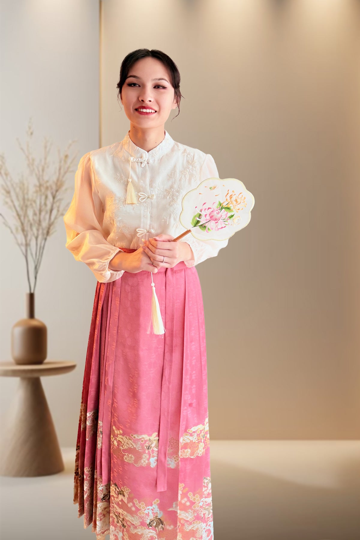 Hanfu moderne - Blouse chinoise en mousseline -HanWen Shop