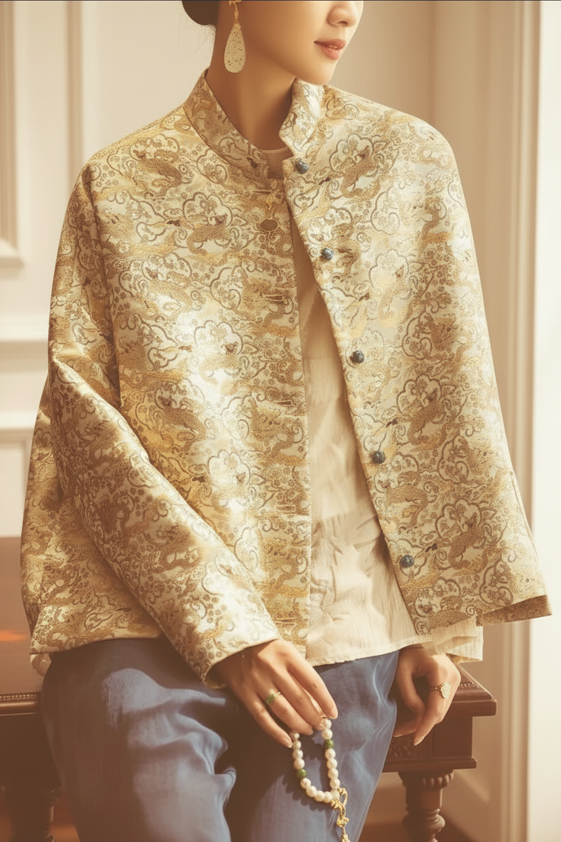 Hanfu moderne - Veste brocart Song - HanWen Shop