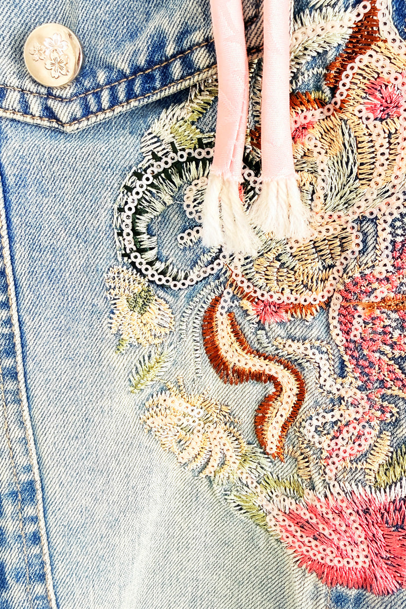 Hanfu moderne - Veste en Jean avec broderie - HanWen Shop