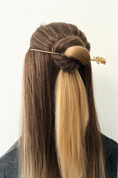Épingle à cheveux dorée - Les fleurs de douze mois de l'année