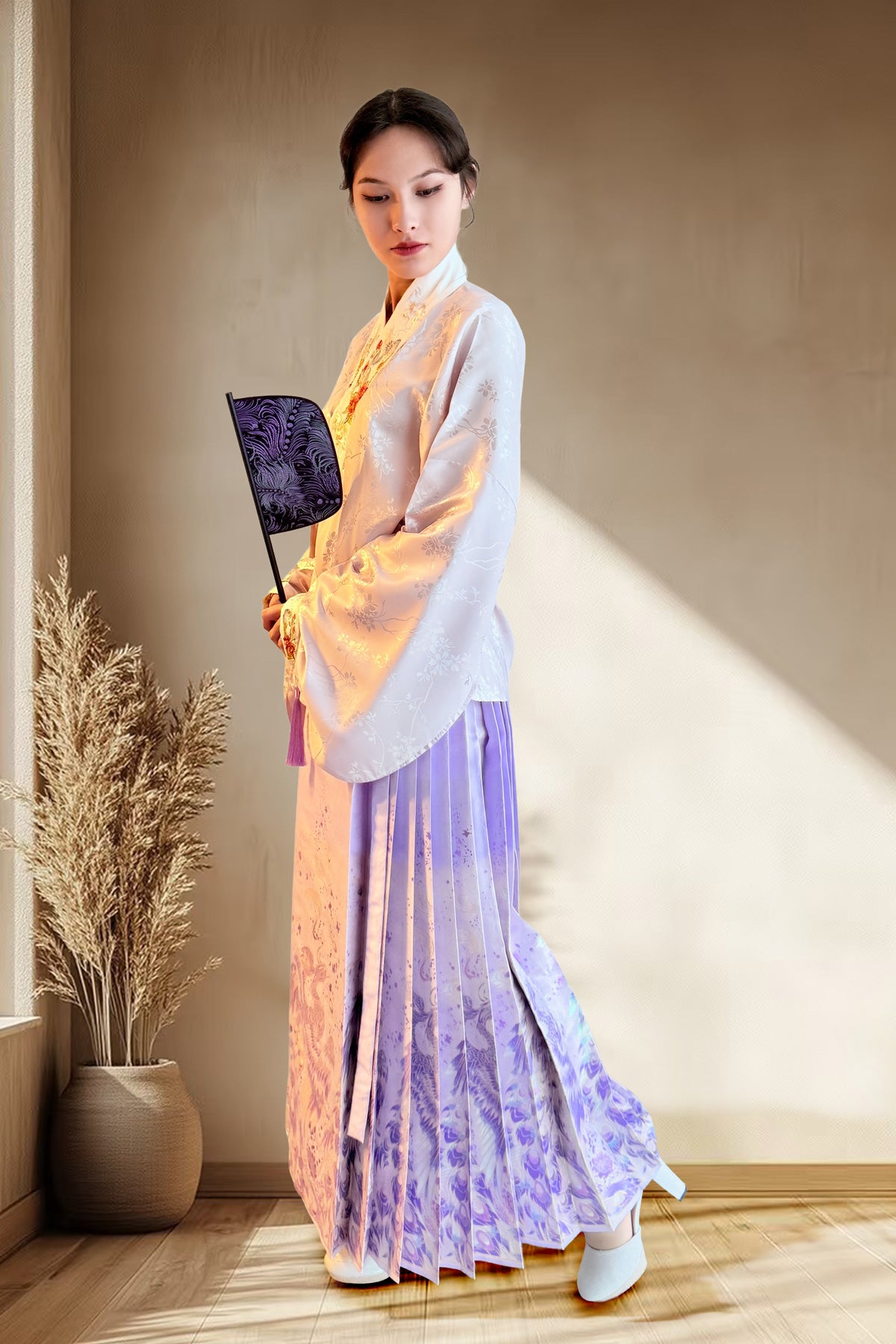 Jupe Hanfu "MaMian Qun" de la dynastie Ming 明 - Phénix - HanWen Shop