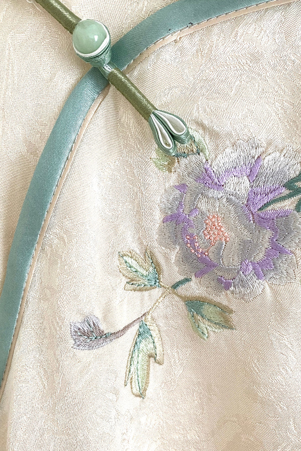 Jupe Hanfu "MaMian Qun" de la dynastie Ming 明 - Phénix vert - HanWen Shop