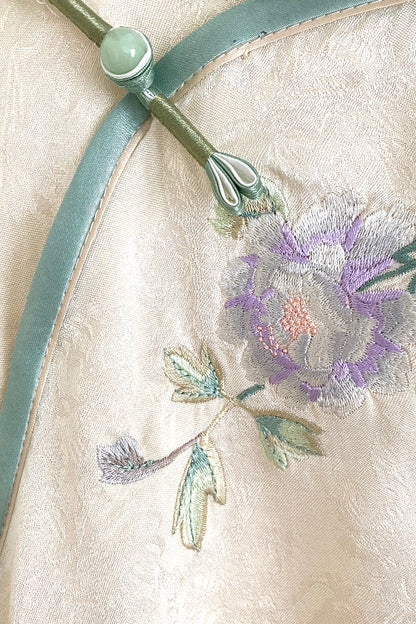 Jupe Hanfu "MaMian Qun" de la dynastie Ming 明 - Phénix vert - HanWen Shop