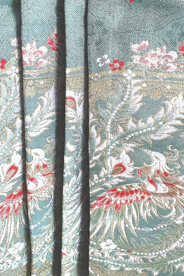 Jupe Hanfu "MaMian Qun" de la dynastie Ming 明 - Phénix vert - HanWen Shop