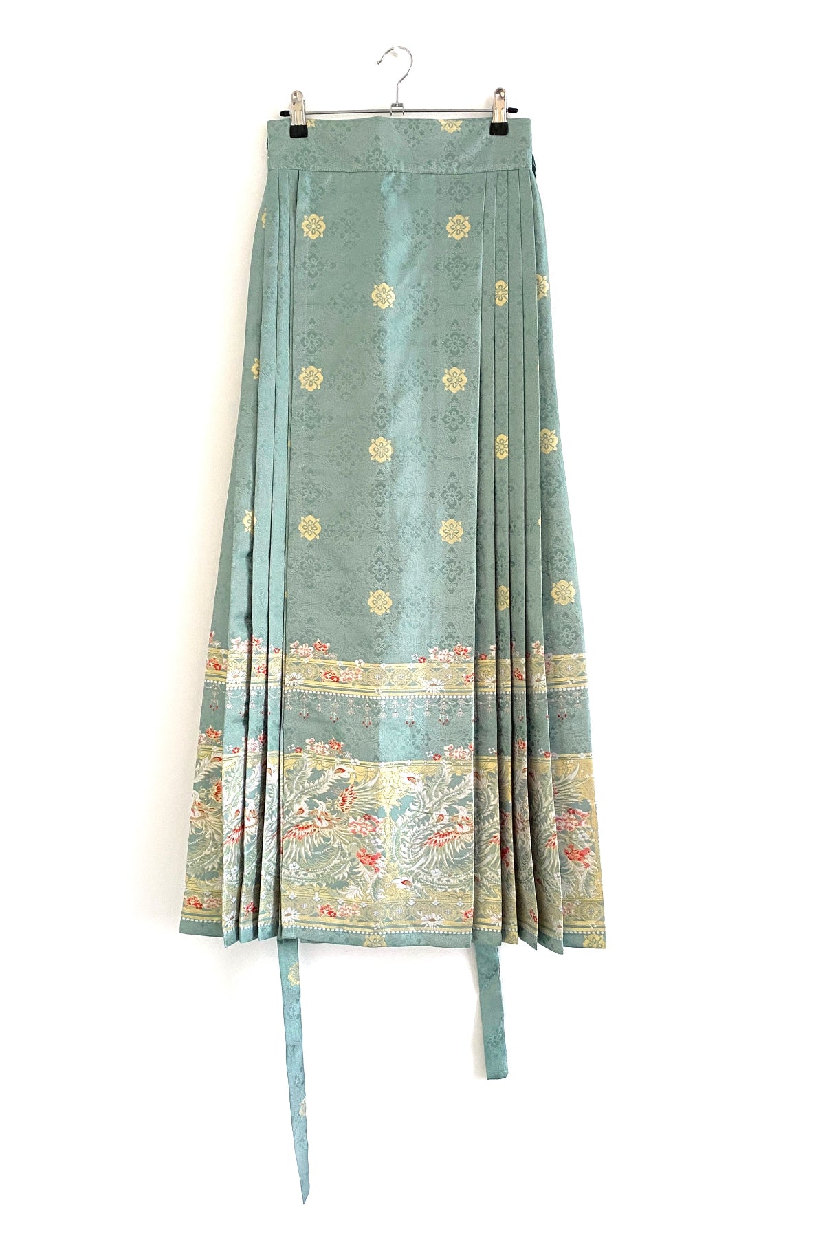 Jupe Hanfu "MaMian Qun" de la dynastie Ming 明 - Phénix vert - HanWen Shop