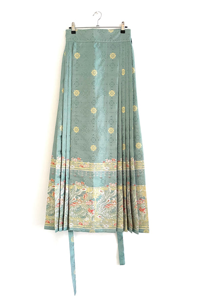 Jupe Hanfu "MaMian Qun" de la dynastie Ming 明 - Phénix vert - HanWen Shop