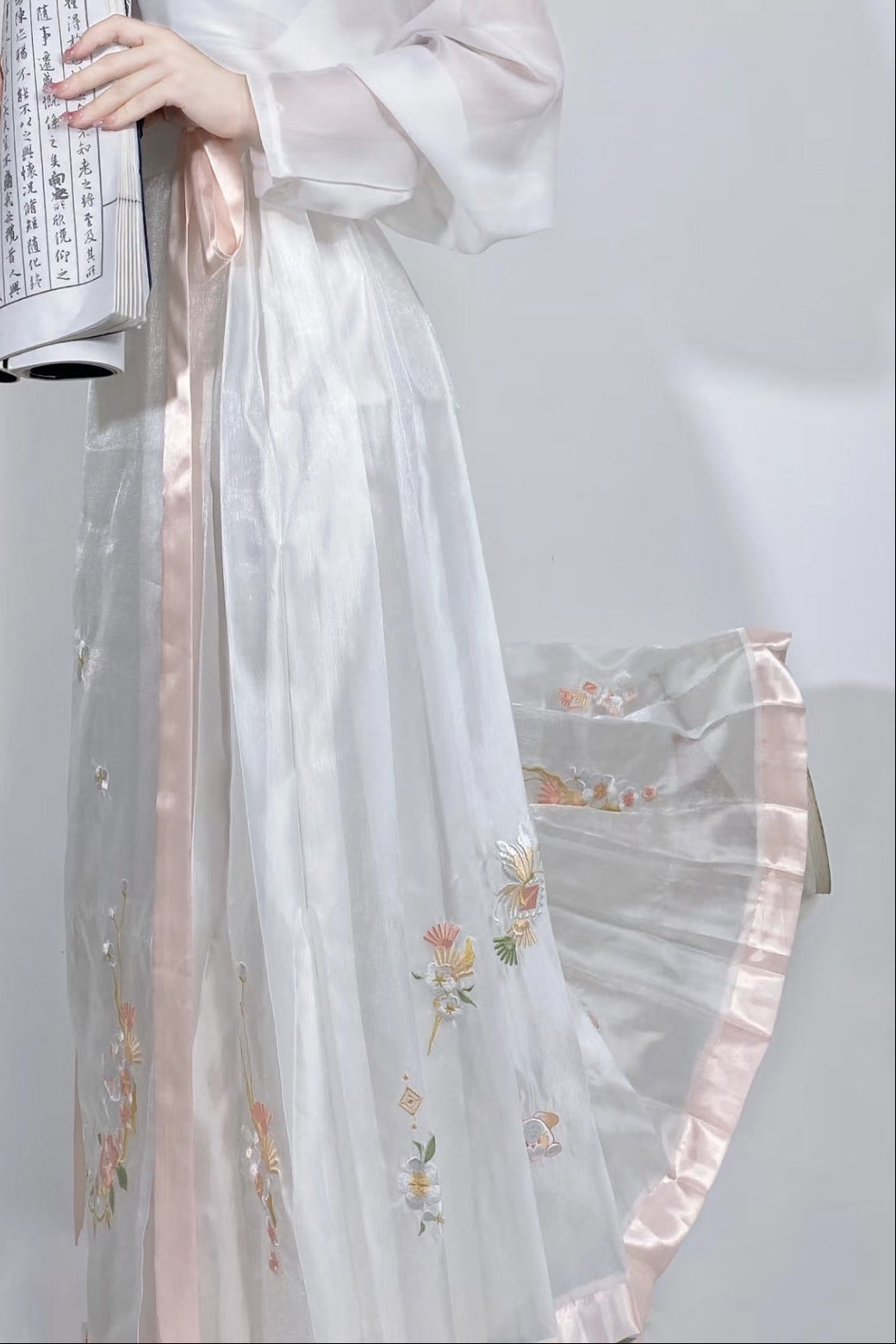 Jupe du Hanfu de la dynastie Song 宋 - À cent plis broderies - HanWen Shop