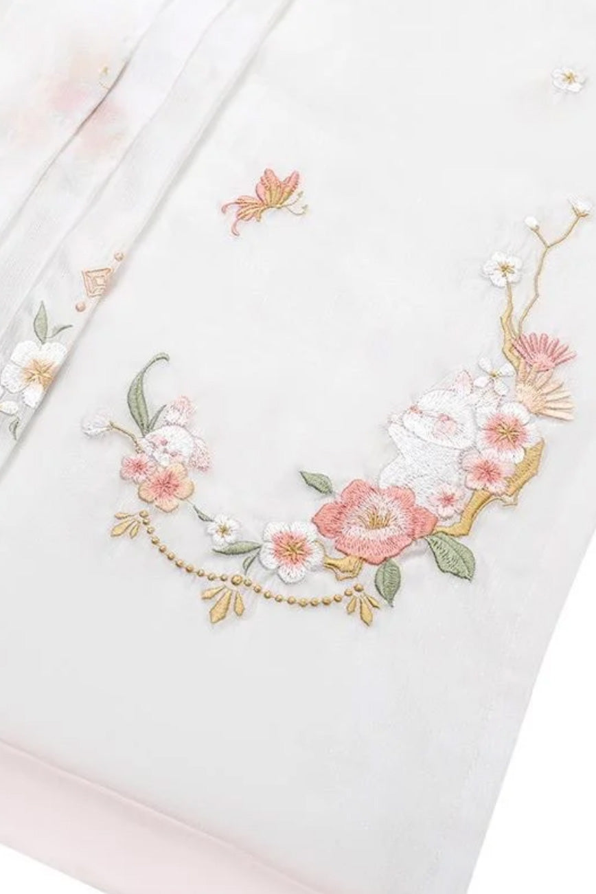 Jupe du Hanfu de la dynastie Song 宋 - À cent plis broderies - HanWen Shop