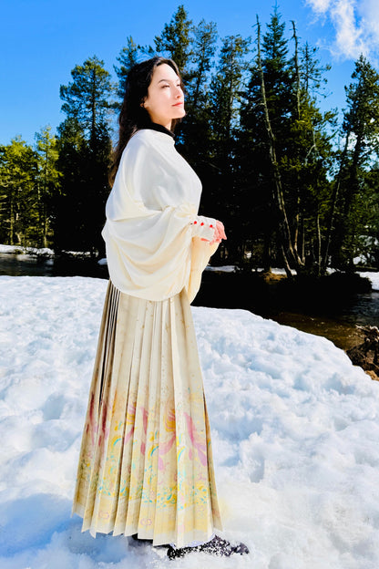 Mamian Qun du Hanfu de la dynastie Ming - Jupe Grand Poisson "Kunpeng" - HanWen Shop