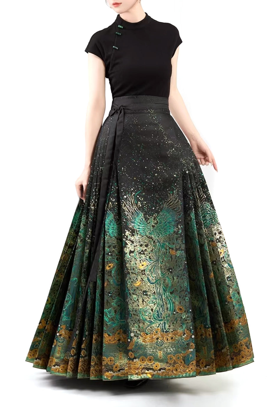 Mamian Qun du Hanfu de la dynastie Ming - Jupe "Arbre aux Pièces en Bronze" -HanWen Shop