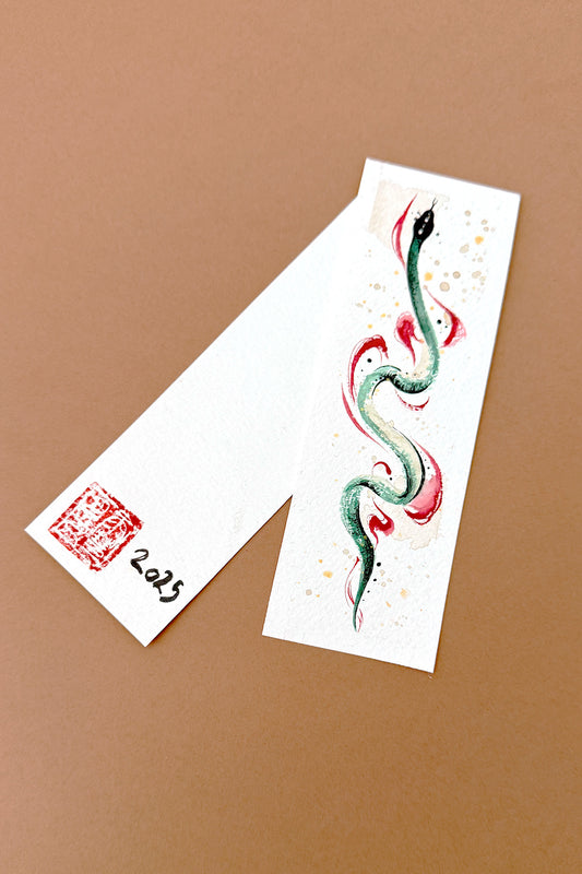 Marque-page fait main – Serpent 2025