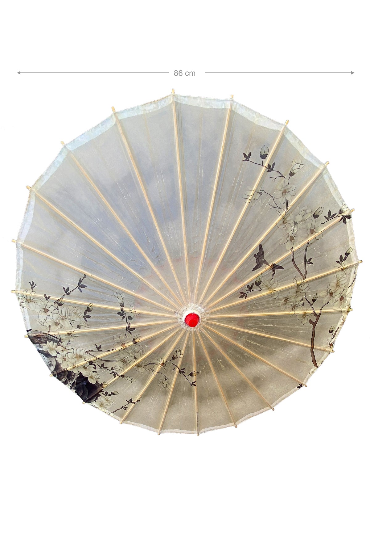 Ombrelle Chinoise en papier à l'huile - Magnolia blanc - HanWen Shop