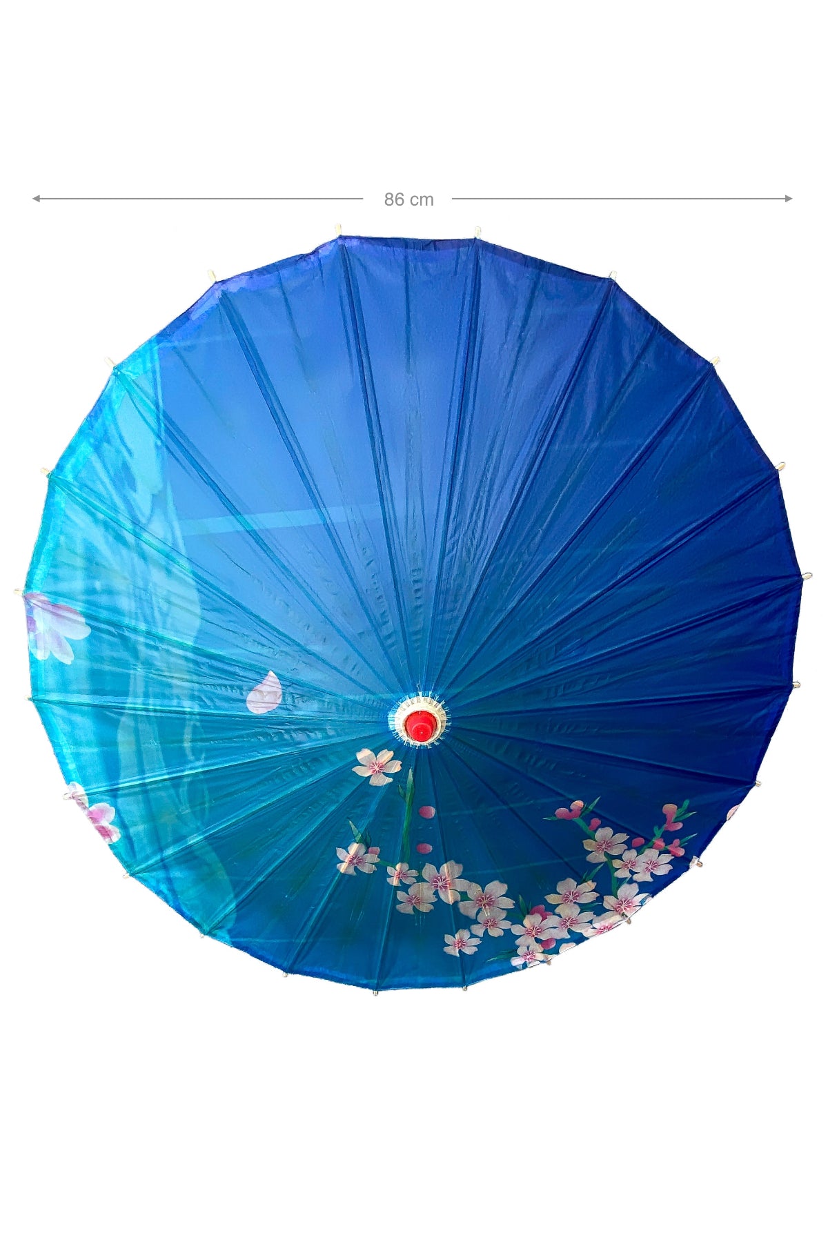 Ombrelle Chinoise en papier à l'huile - Sakura bleu - HanWen Shop