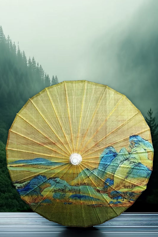 Ombrelle chinoise en papier à l'huile - Épopée Dorée- HanWen Shop