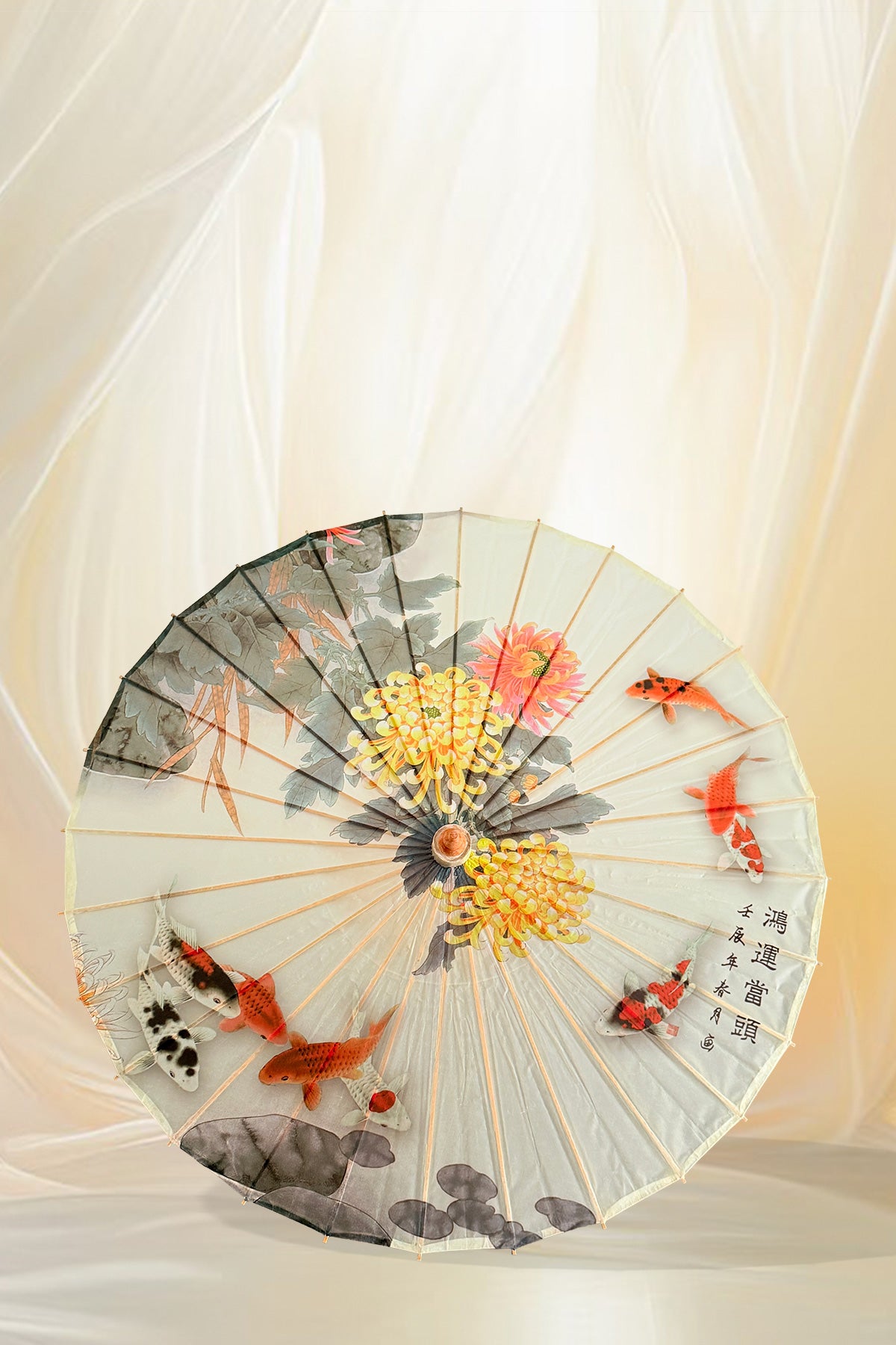 Ombrelle chinoise en papier à l'huile - Bonheur et Prospérité