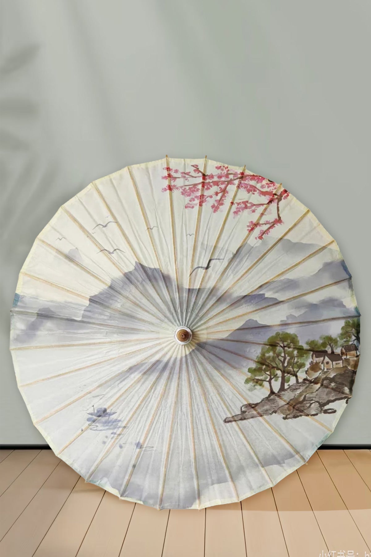 Ombrelle chinoise en papier à l'huile - Paysage de Brume - HanWen Shop