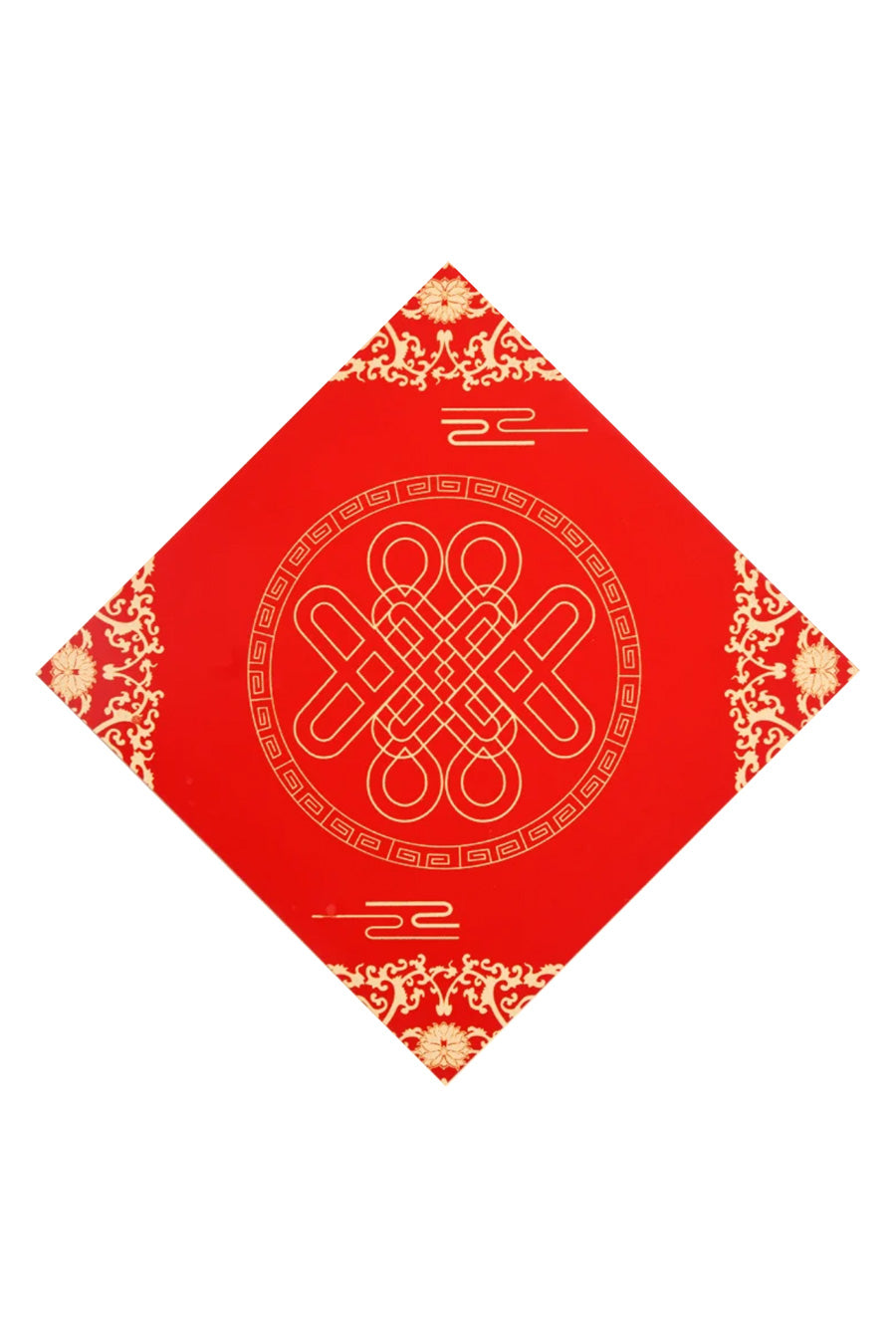 Papier Xuan de chinois traditionnel en format carré - Ciré rouge vif - HanWen Shop