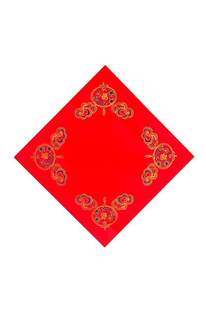 Papier Xuan de chinois traditionnel en format carré - Ciré rouge vif - HanWen Shop