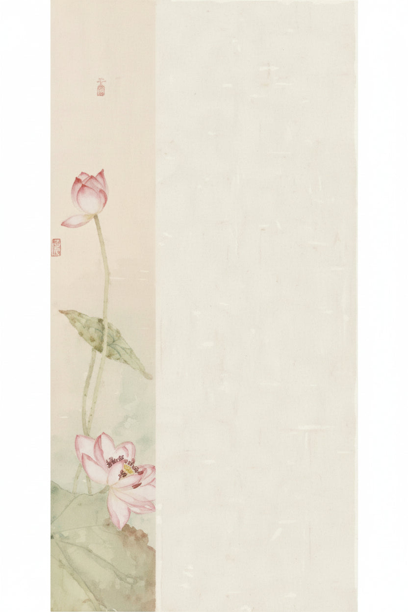 Papier d’art en Xuan - Lotus estival (semi-cuit) - HanWen Shop