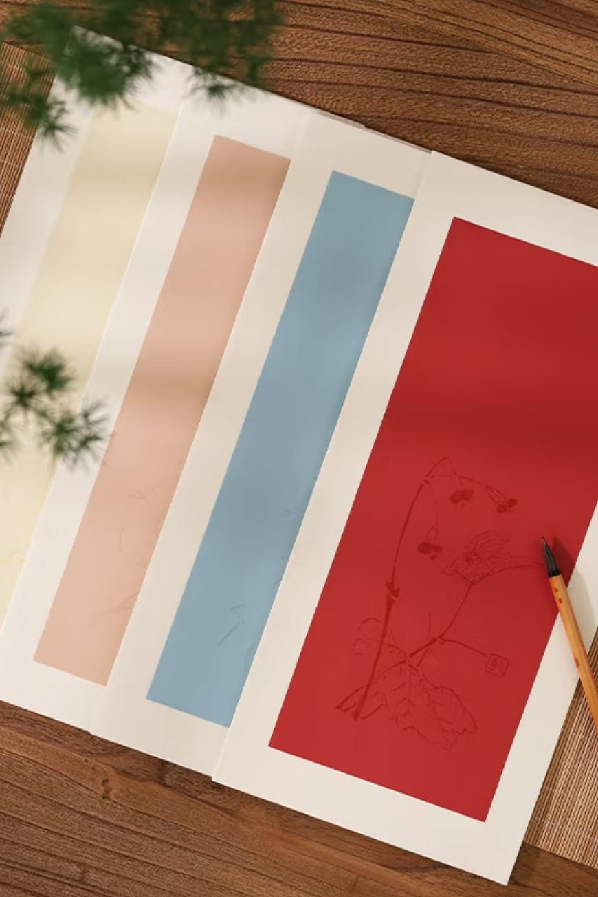 Papier de calligraphie décoré – Xuan (semi-cuit) - HanWen Shop