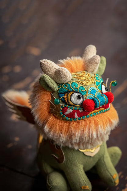 Pendentif d'Art en Broderie fait main – Kirin Impérial - HanWen Shop