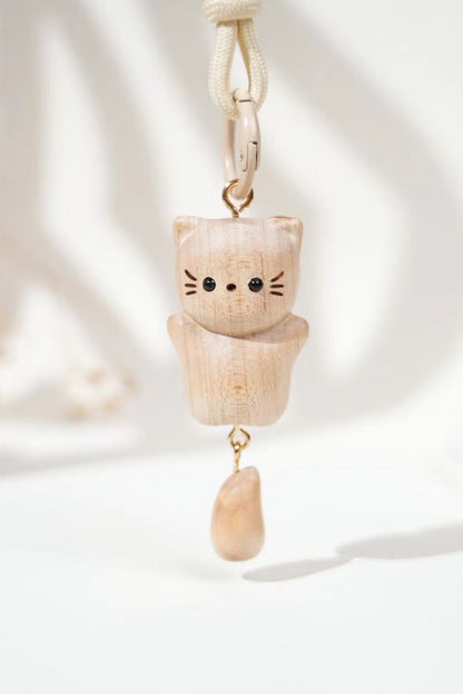 Pendentif de sac en bois sculpté – Petit animal porte-bonheur - HanWen Shop