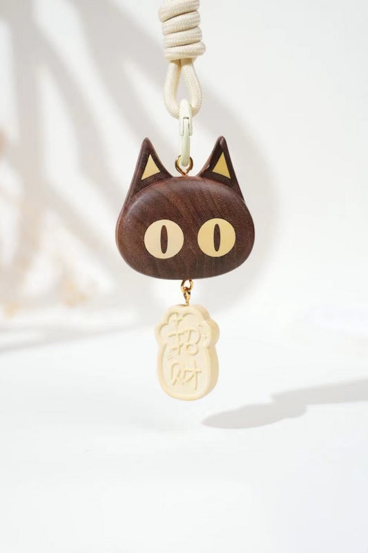 Pendentif de sac en bois sculpté – Petit animal porte-bonheur - HanWen Shop