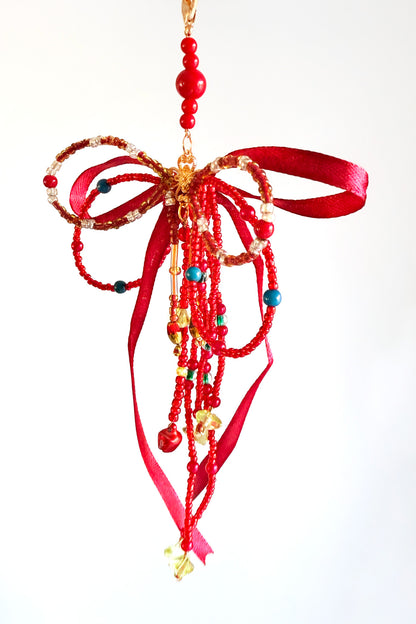 Pendentif de sac fait main – Modèles festifs - rouge - HanWen Shop