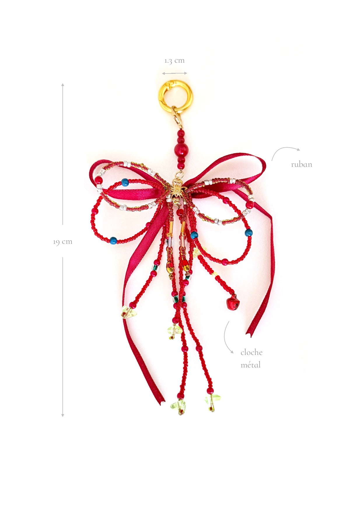 Pendentif de sac fait main – Modèles festifs - rouge - HanWen Shop