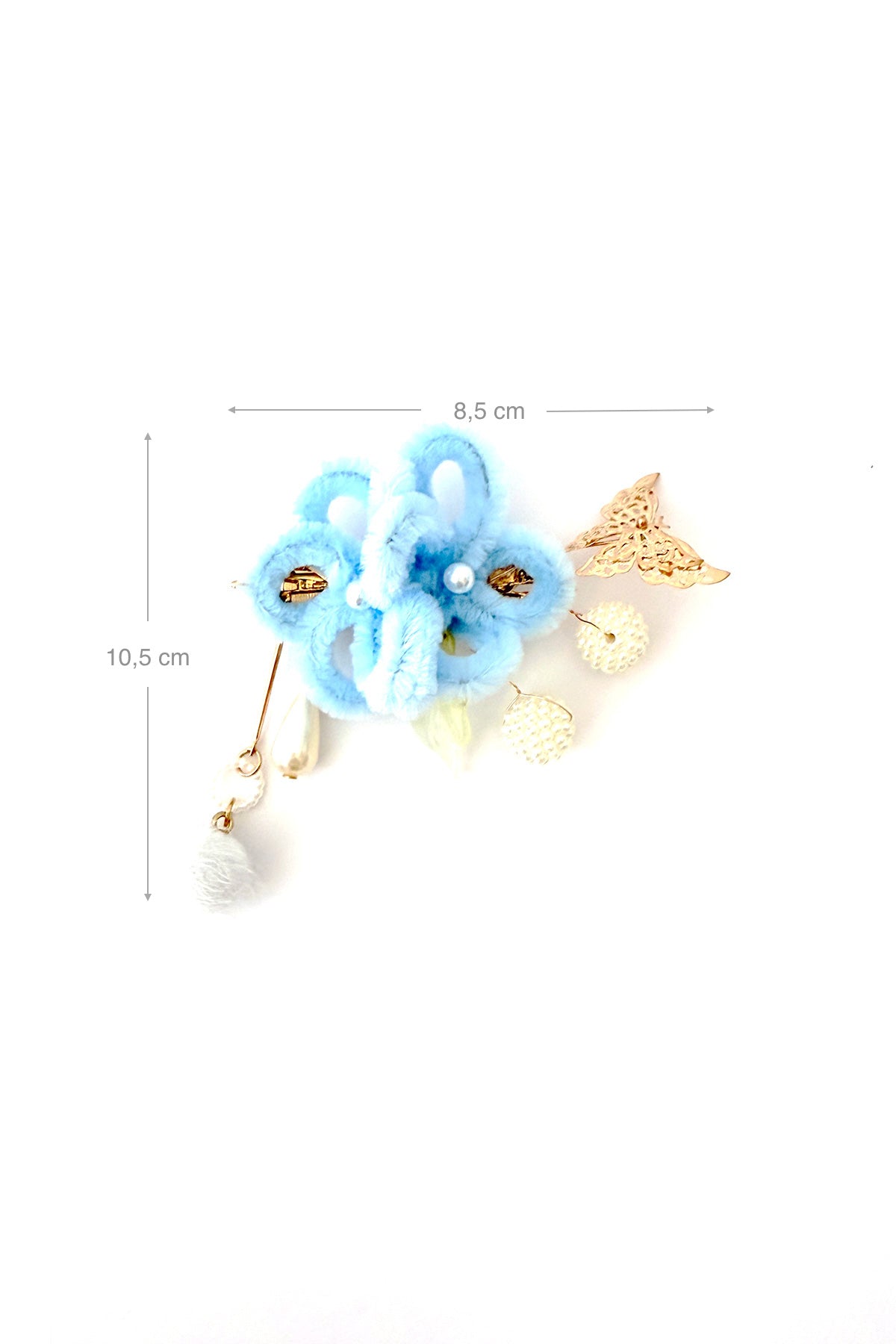Pince à cheveux - Fleur de Velours Bleue