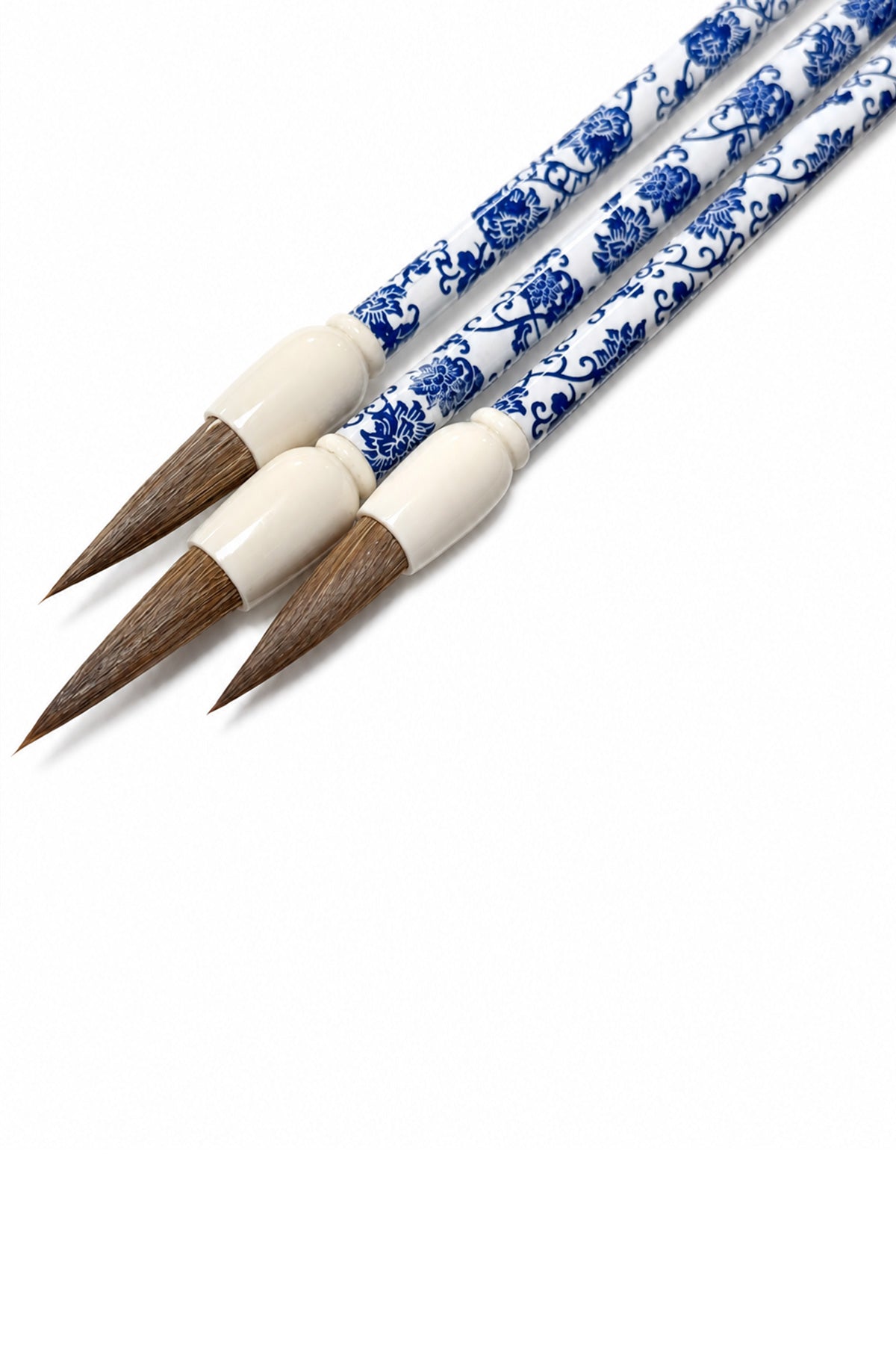 Pinceaux de calligraphie et peinture chinoise Motif bleu et blanc - Poils de loup - HanWen Shop