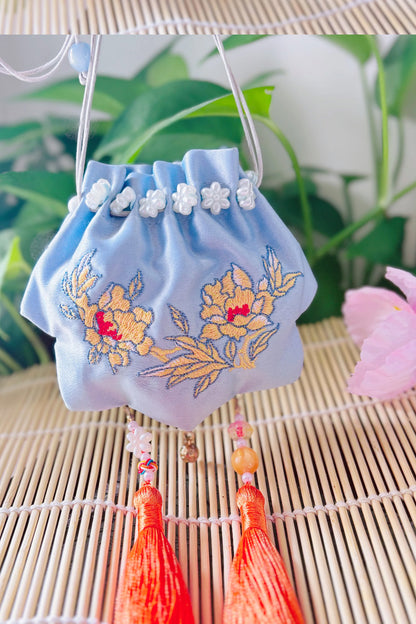 Pochon Porte-Bonheur Traditionnel – Brodé avec Franges et Parfum Floral - HanWen Shop