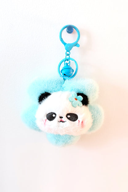 Porte-clés - Panda en fleur bleu