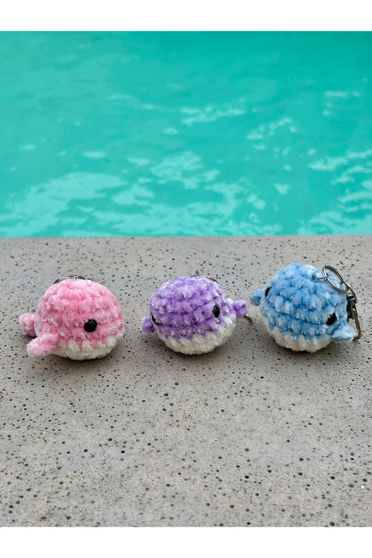 Porte-clés en crochet fait à la main - Mini baleine - HanWen Shop