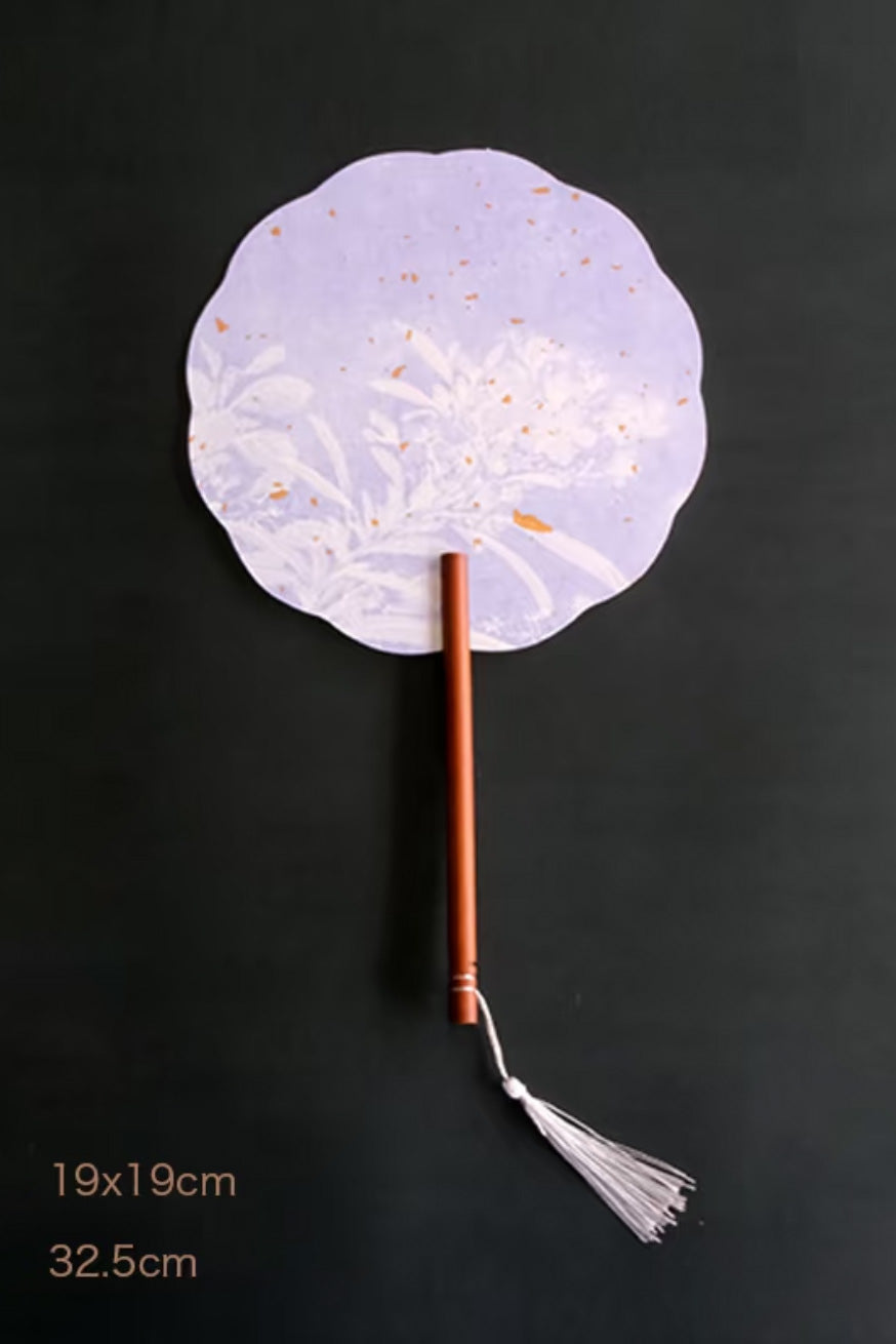 Prénom chinois personnalisé sur éventail à feuille dorée - HanWen Shop