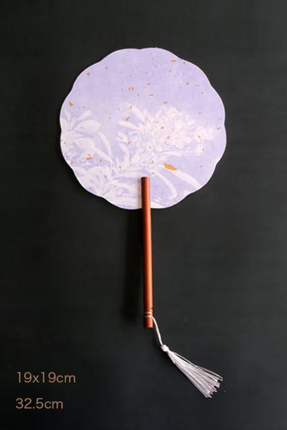 Prénom chinois personnalisé sur éventail à feuille dorée - HanWen Shop