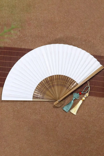 Prénom chinois personnalisé sur éventail pliant en bambou fin - HanWen Shop