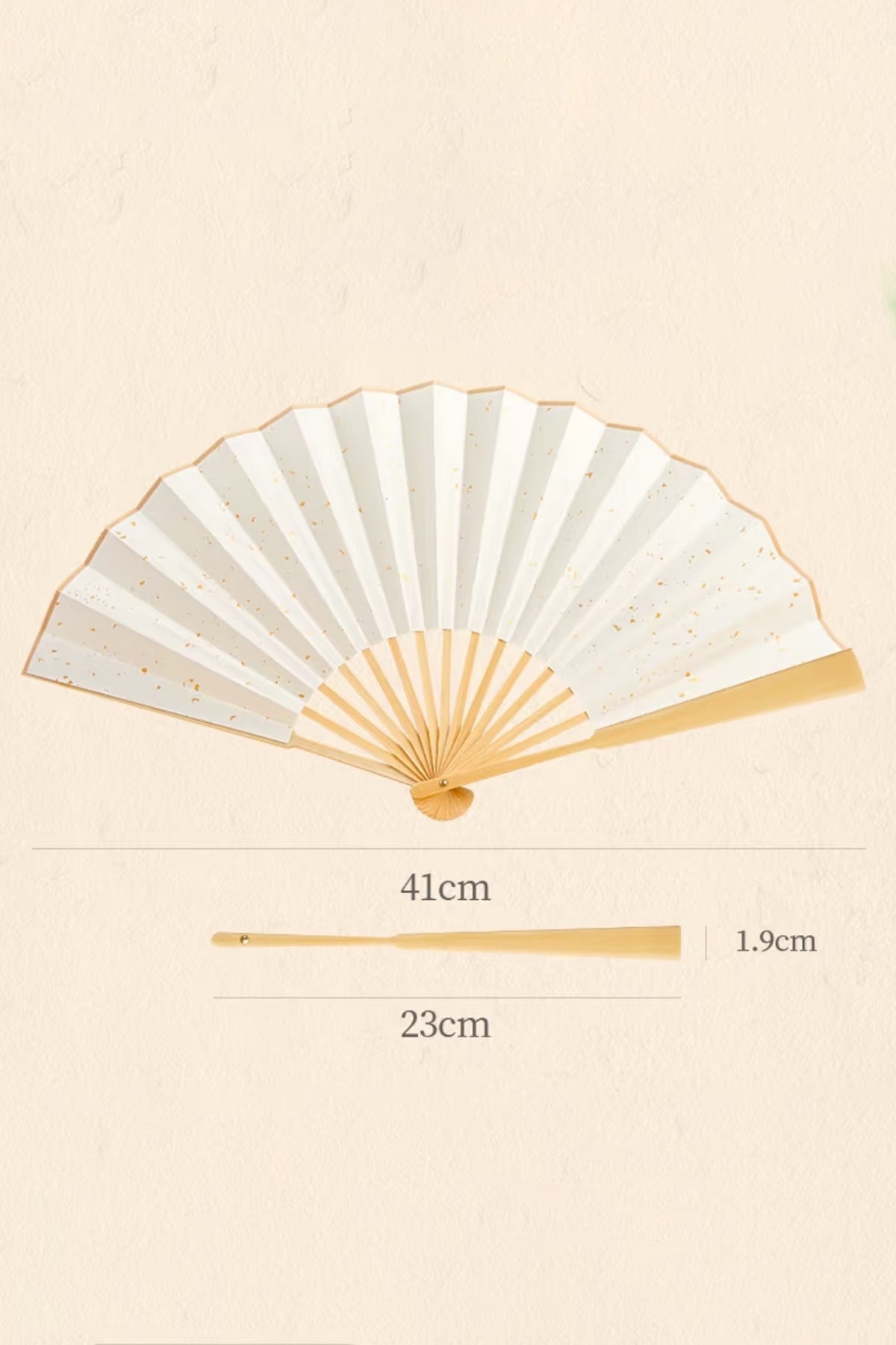 Prénom chinois personnalisé sur éventail pliant à feuille dorée - HanWen Shop