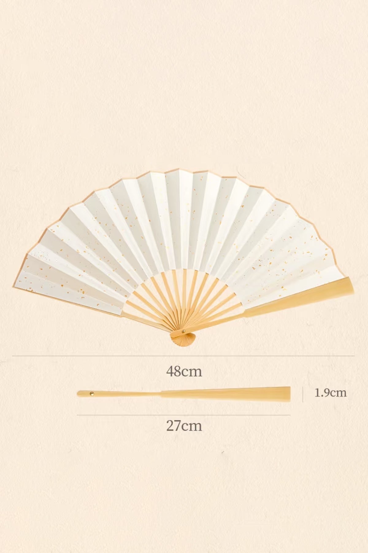 Prénom chinois personnalisé sur éventail pliant à feuille dorée - HanWen Shop