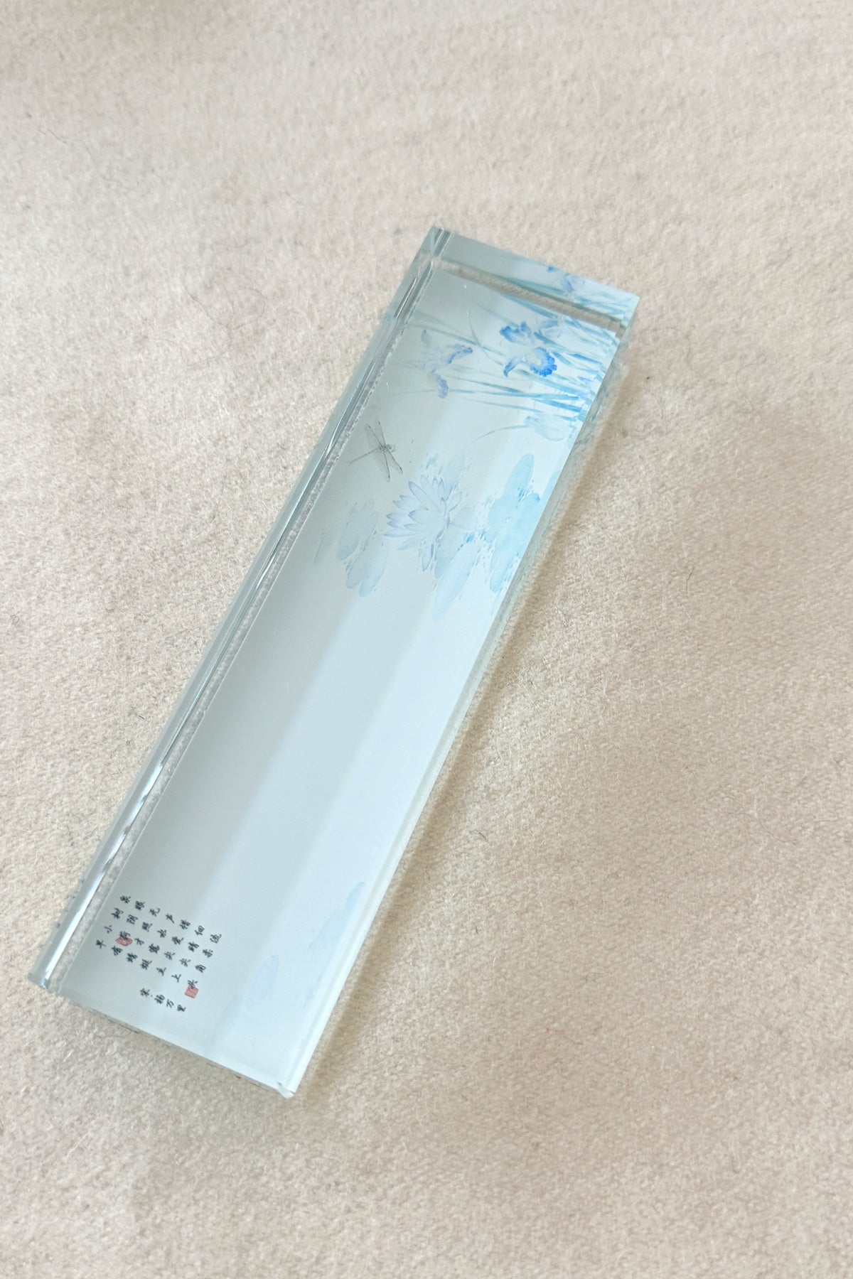 Presse-papier en verre transparent - Style ancien