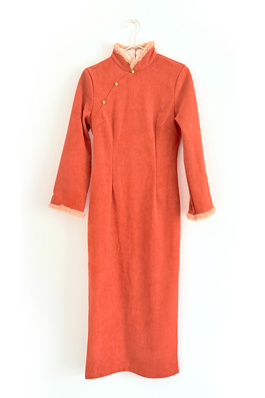 Qipao du hanfu moderne 汉元素 - Orange kaki - HanWen Shop