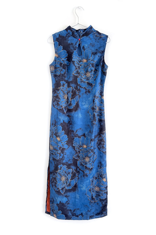 Qipao du hanfu moderne 汉元素 -  bleu sans manches - HanWen Shop