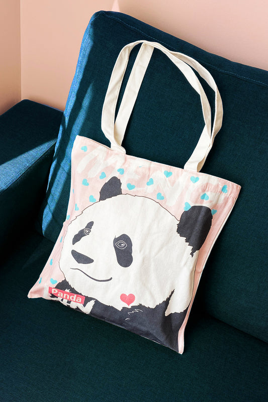 Sac en toile – Panda d'amour rose - HanWen Shop