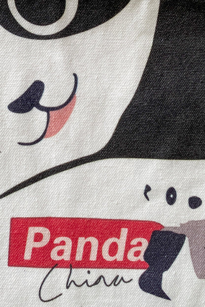 Sac en toile – Panda "hi" détail