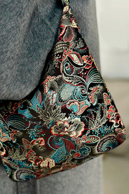 Sac à Épaule en Brocart Jacquard - HanWen Shop