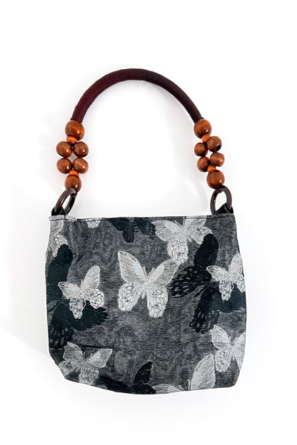 Sac à épaule rétro moderne – soie jacquard papillon - HanWen Shop