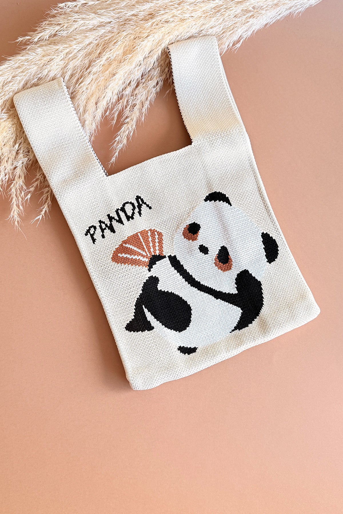 Sac à main tricoté Panda beige