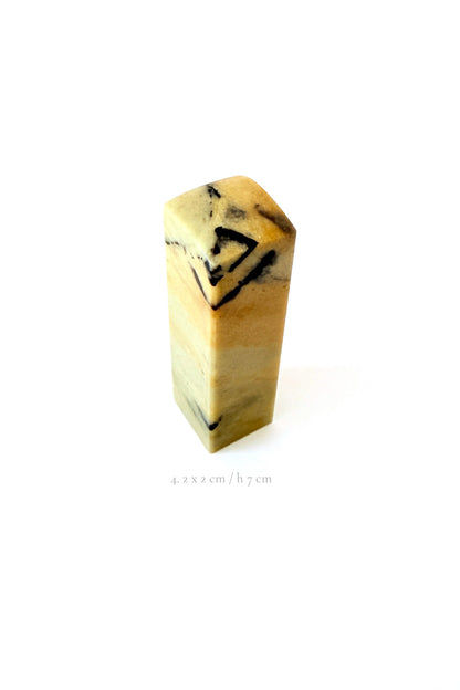 Sceau chinois personnalisé unique - Pierre de Qingtian à motif peau de tigre - HanWen Shop