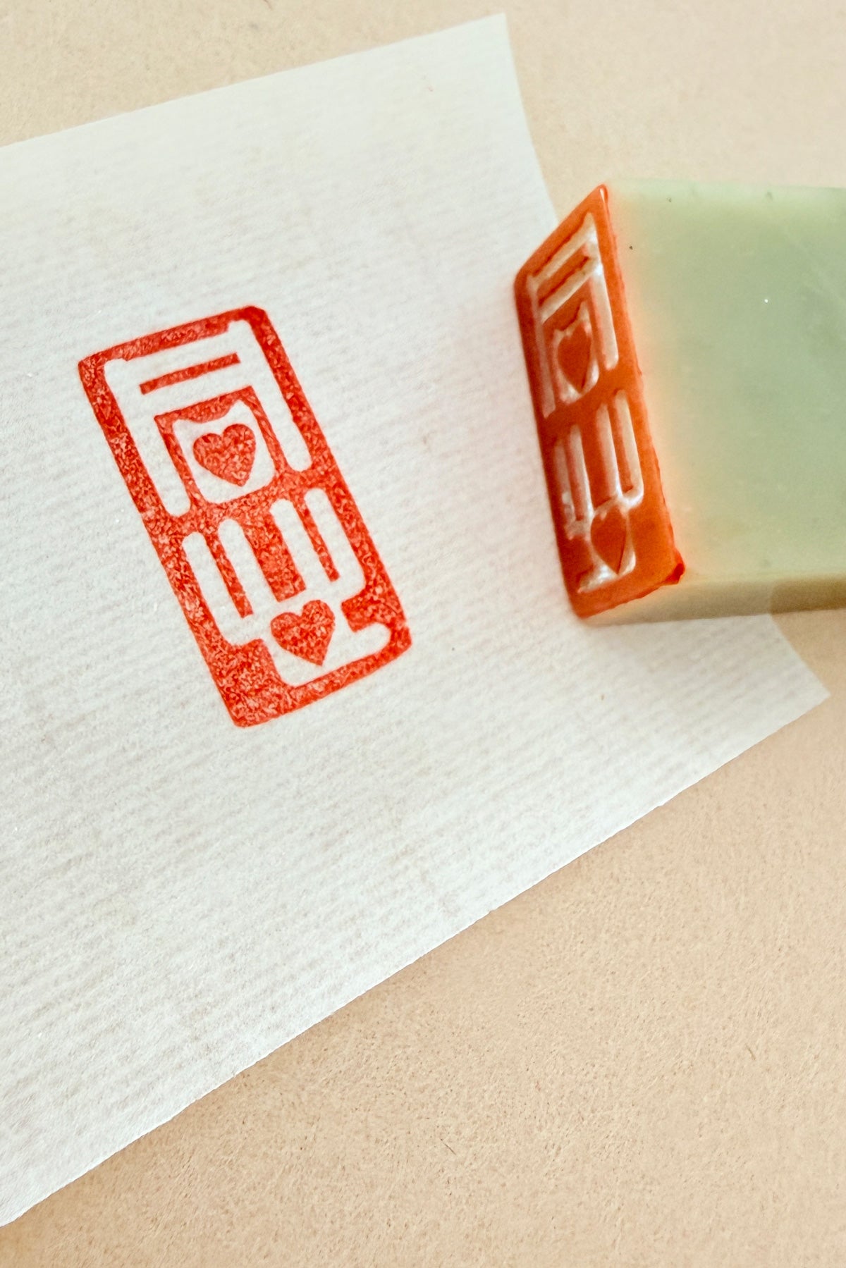 Sceau chinois personnalisé unique en pierre de Qingtian - Forme plate - HanWen Shop